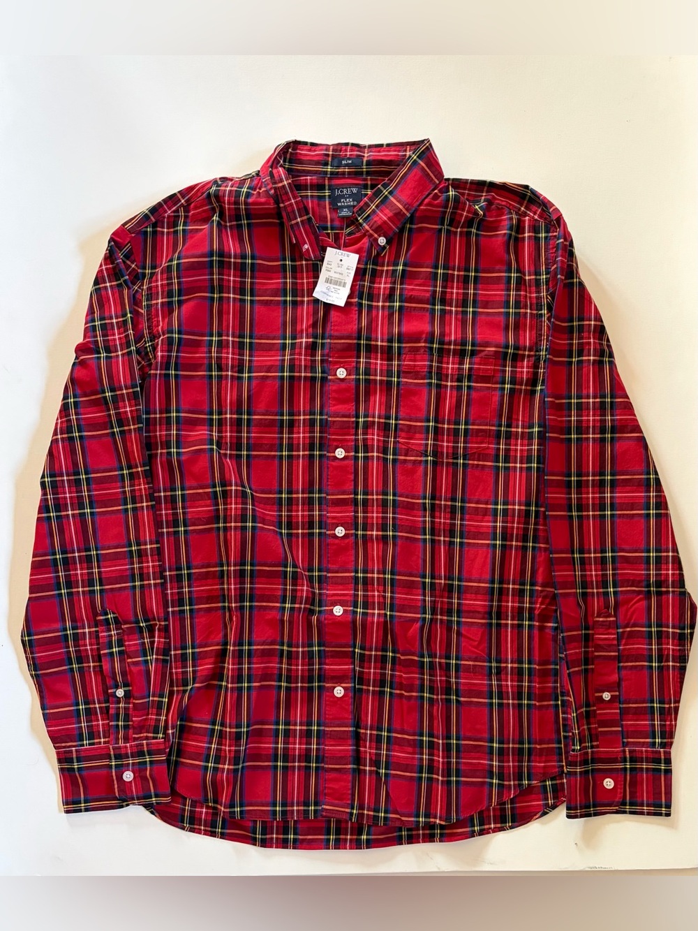 J. Crew Men’s Red Tartan Plaid Button-Down Shirt
